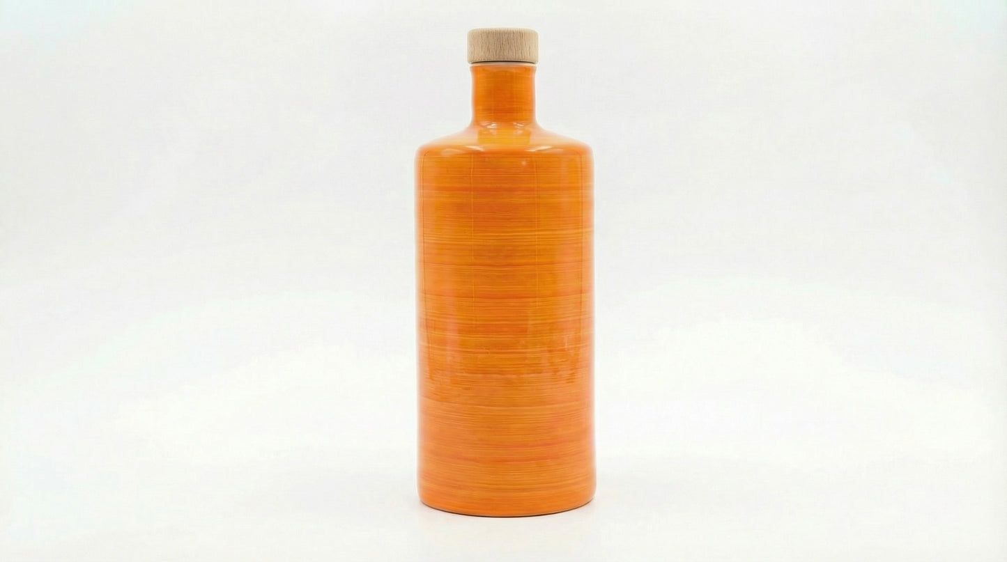 Orcio in Ceramica Artigianale 500 ml – Decorazione Arancione-