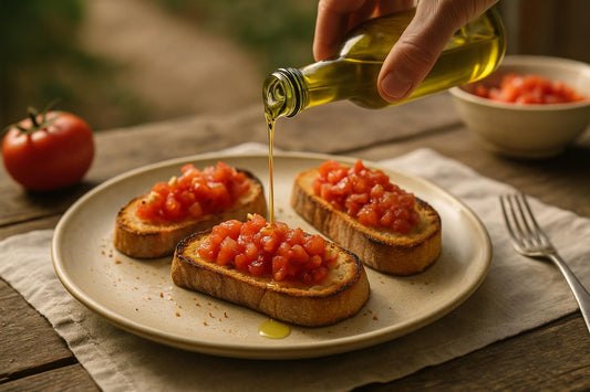 Bruschette al pomodoro con olio extravergine di oliva