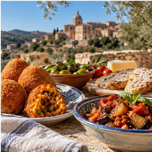 Illustrazione editoriale: specialità della cucina siciliana