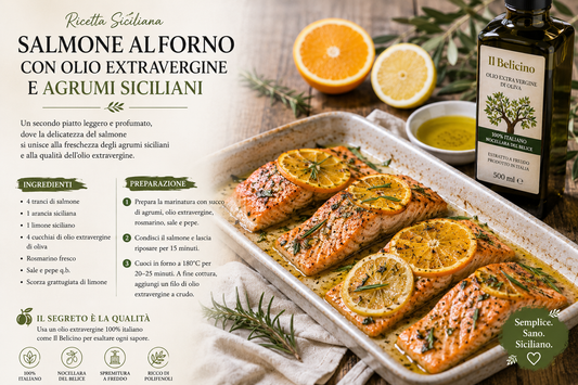 Salmone al forno con olio extravergine e agrumi siciliani: ricetta semplice e gustosa