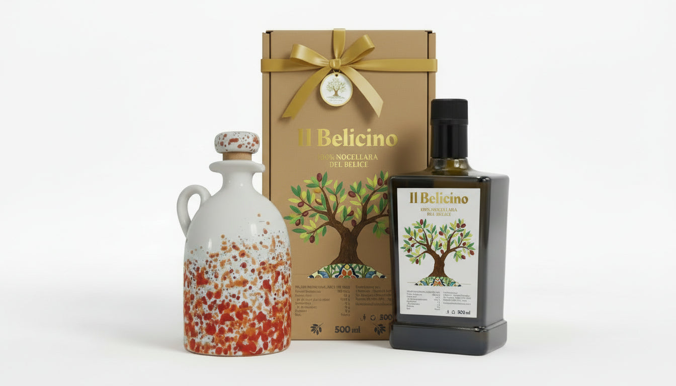 Anfora Ceramica Artigianale 500 ml – Olio EVO 100% Nocellara del Belice