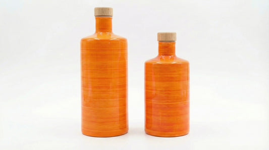 Orcio in Ceramica Artigianale 250-500 ml – Decorazione Arancione-
