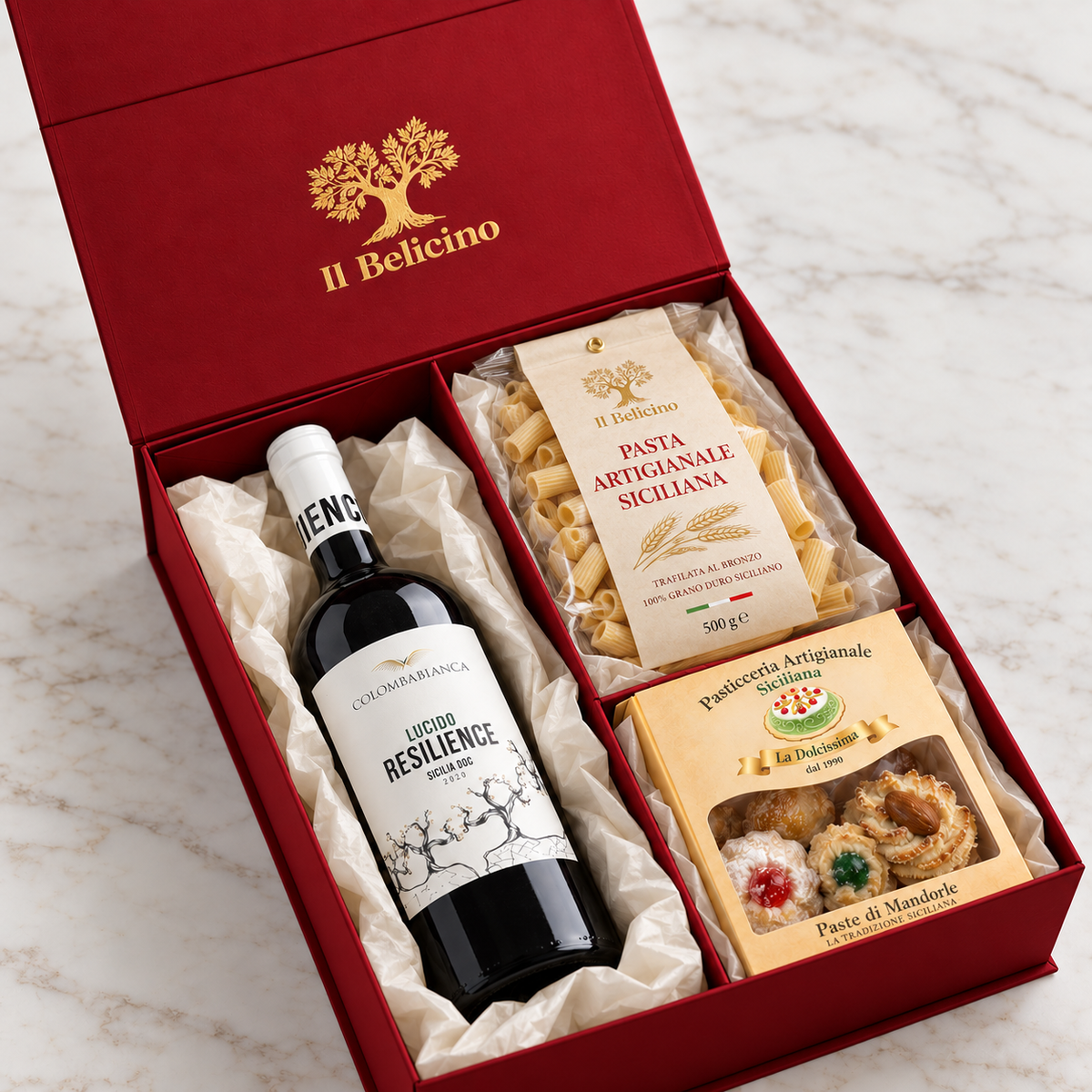 Box Colomba Bianca e pasta rossa