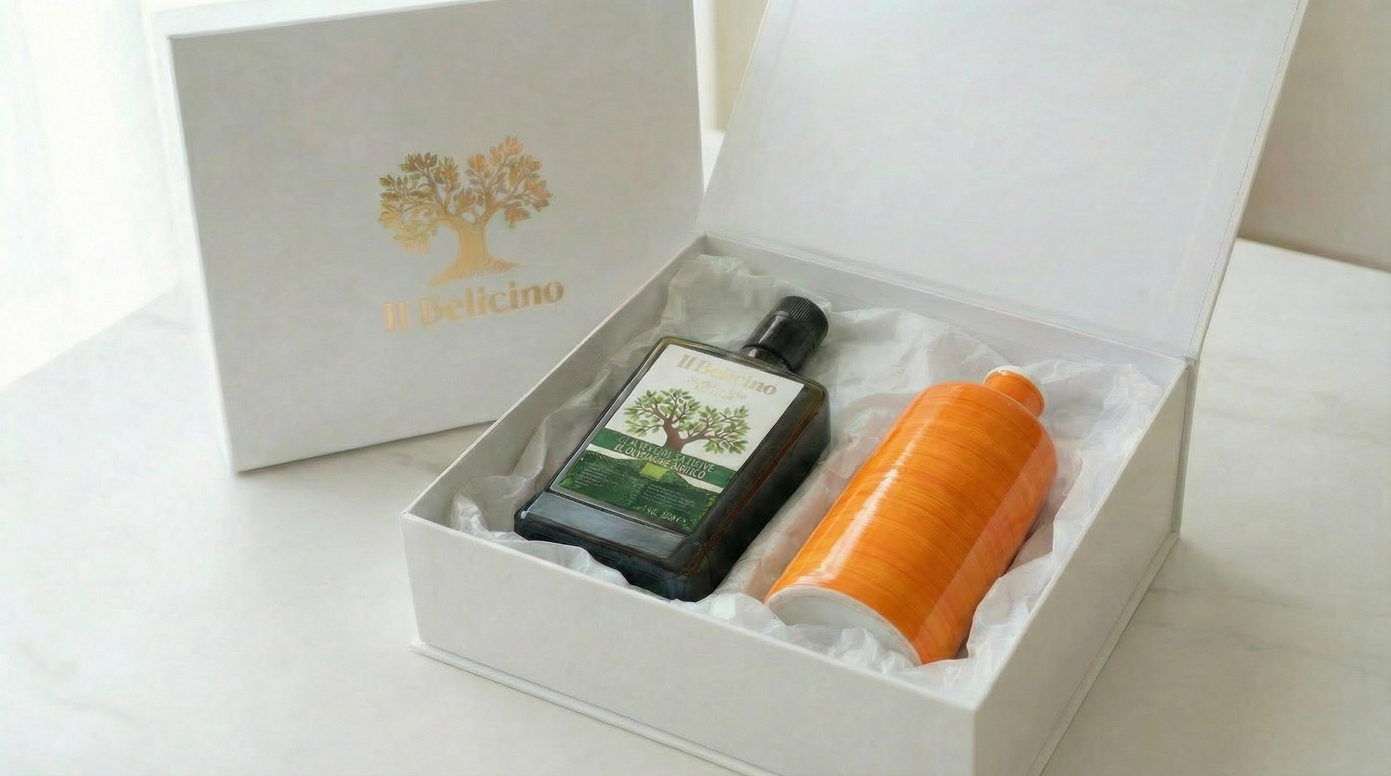 Box Regalo Sicilia – Olio BIO 500ml + Ceramica Artigianale